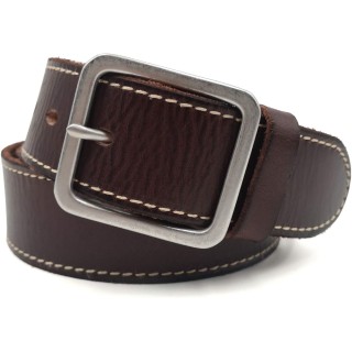 Men's Genuine Leather Belts with Solid Brass Gold Buckle, Top-Grain One Piece Leather Dress Casual Belts For Men.