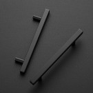 60 Pack 7.38'' Square Cabinet Pulls Matte Black Stainless Steel Kitchen Drawer Pulls Cabinet Handles 7-3/8”Length,5” Hole Center