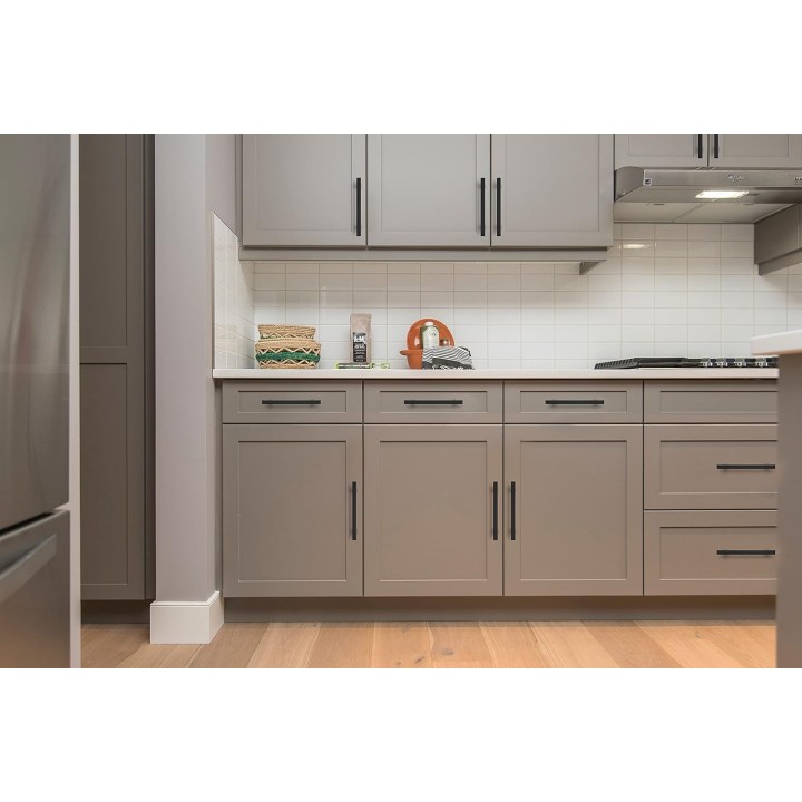 60 Pack 7.38'' Square Cabinet Pulls Matte Black Stainless Steel Kitchen Drawer Pulls Cabinet Handles 7-3/8”Length,5” Hole Center