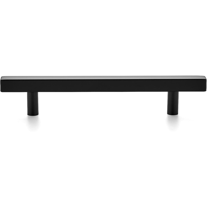 60 Pack 7.38'' Square Cabinet Pulls Matte Black Stainless Steel Kitchen Drawer Pulls Cabinet Handles 7-3/8”Length,5” Hole Center