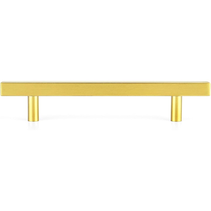 35 Pack 7.38 Inch Square Cabinet Pulls Brushed Brass Stainless Steel Kitchen Drawer Pulls Cabinet Handles 7-3/8”Length,5” Hole Center