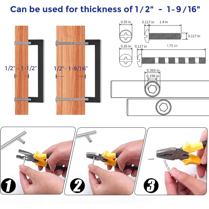 30 Pack 5 Inch Stainless Steel Cabinet Handles Square Cabinet Pulls Matte Black Cabinet hardware Kitchen Cabinet Drawer Pulls Come with Screwdriver