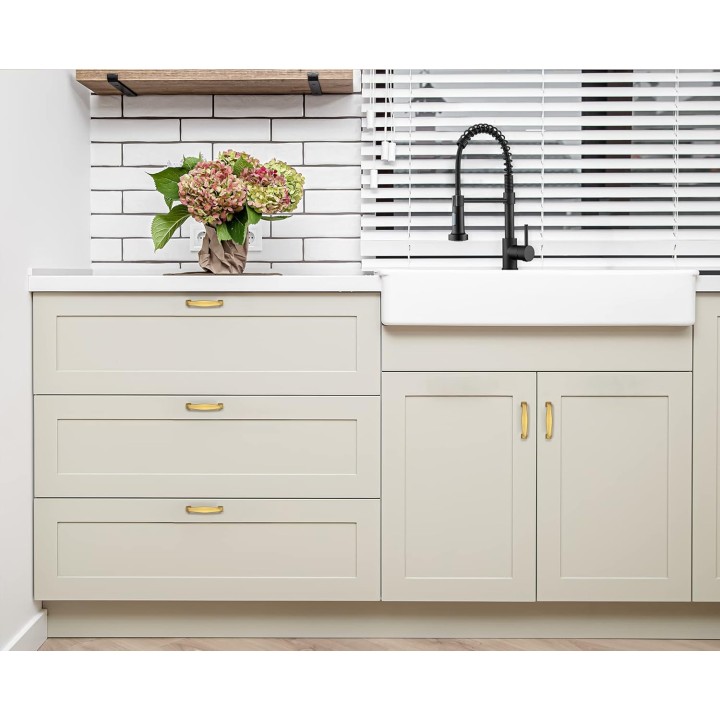 30 Pack Solid 3 Inch Kitchen Cabinet Handles Brushed Brass Cabinet Pulls Drawer Pulls Kitchen Cabinet Hardware Kitchen Handles for Cabinets Cupboard Handles Drawer Handles