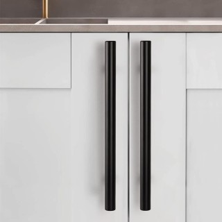 (100 Pack 5" Hole Centers Black Cabinet Pulls, Modern T Bar Kitchen Cabinet Hardware Stainless Steel Handles for Cupboard Wardrobe Dresser
