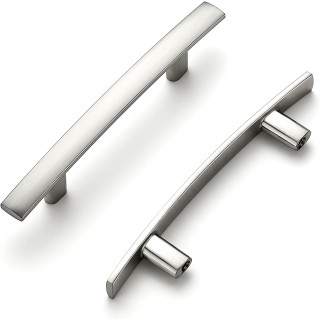 10 Pack Cabinet Handles Brushed Nickel Cabinet Pulls Kitchen Cabinet Handles,Curved Drawer Pulls in 5-3/16 Inch Length with 3 Inch Hole Center Arch Kitchen Cabinet Hardware