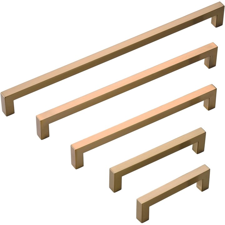 30 Pack Kitchen Cabinet Handles 5 Inch Champagne Bronze Cabinet Pulls Modern Cabinet Door Handles Drawer Pulls Stainless Steel Kitchen Cabinet Hardware